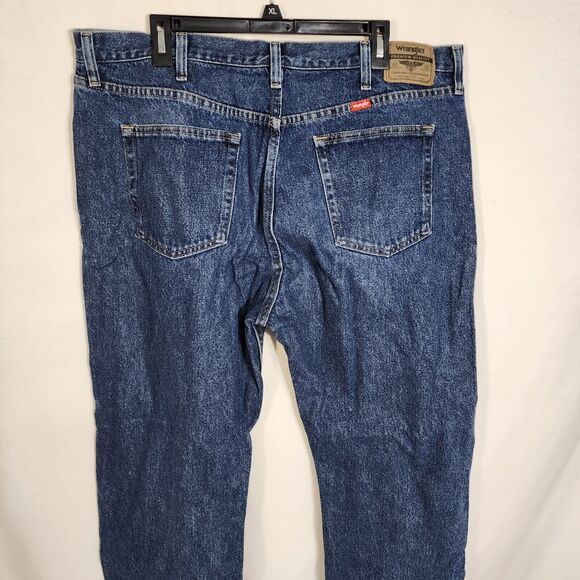 Wrangler Mens Jeans Sz 40X29 5 Star Premium Denim Regular Fit Straight Dark Wash - Picture 6 of 9